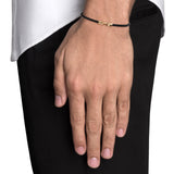CRUZ LEATHER BRACELET - GOLD - BLACK