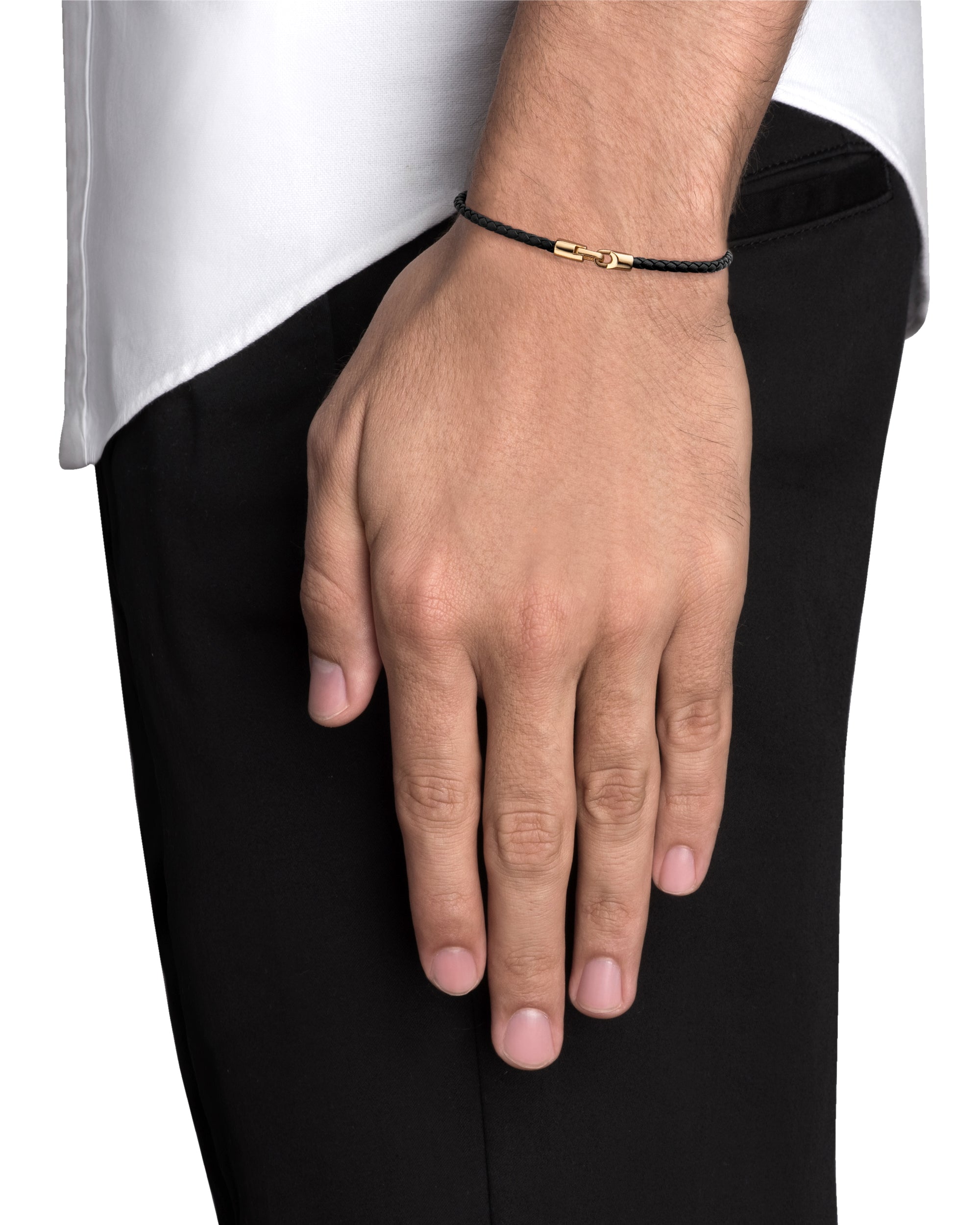 MIANSAI - CRUZ LEATHER BRACELET - GOLD - BLACK