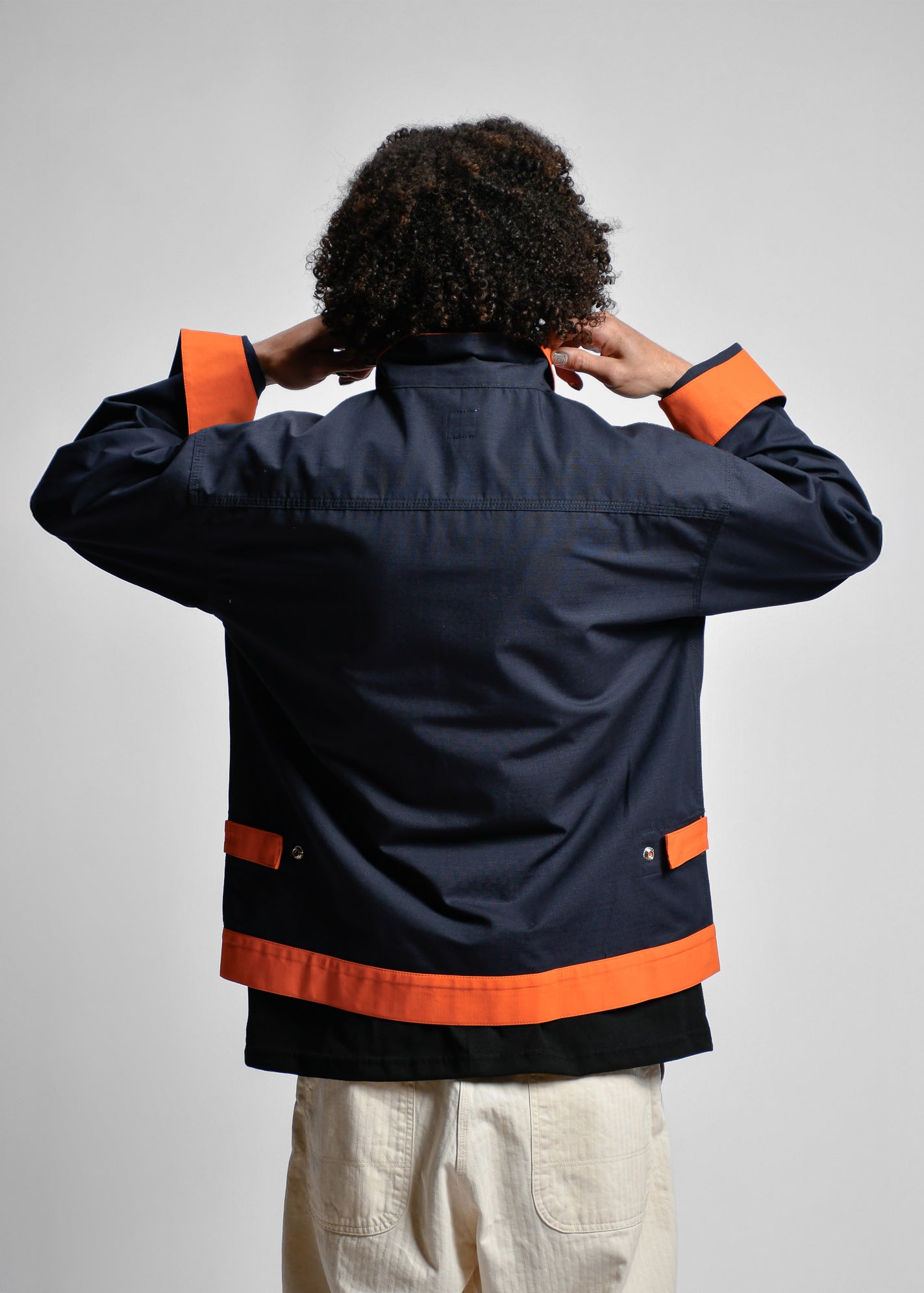 RANDY'S GARMENTS - SERVICE JACKET - DARK NAVY/ORANGE - JA001
