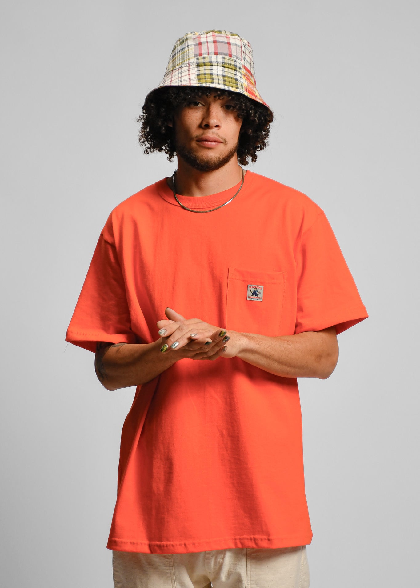 RANDY'S GARMENTS - TEE - POCKET LOGO - ORANGE - TS001