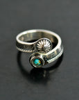 NORTH WORKS - RING - MORGAN DOLLAR TWIST/TURQUOISE MINI CONCHA - N-205