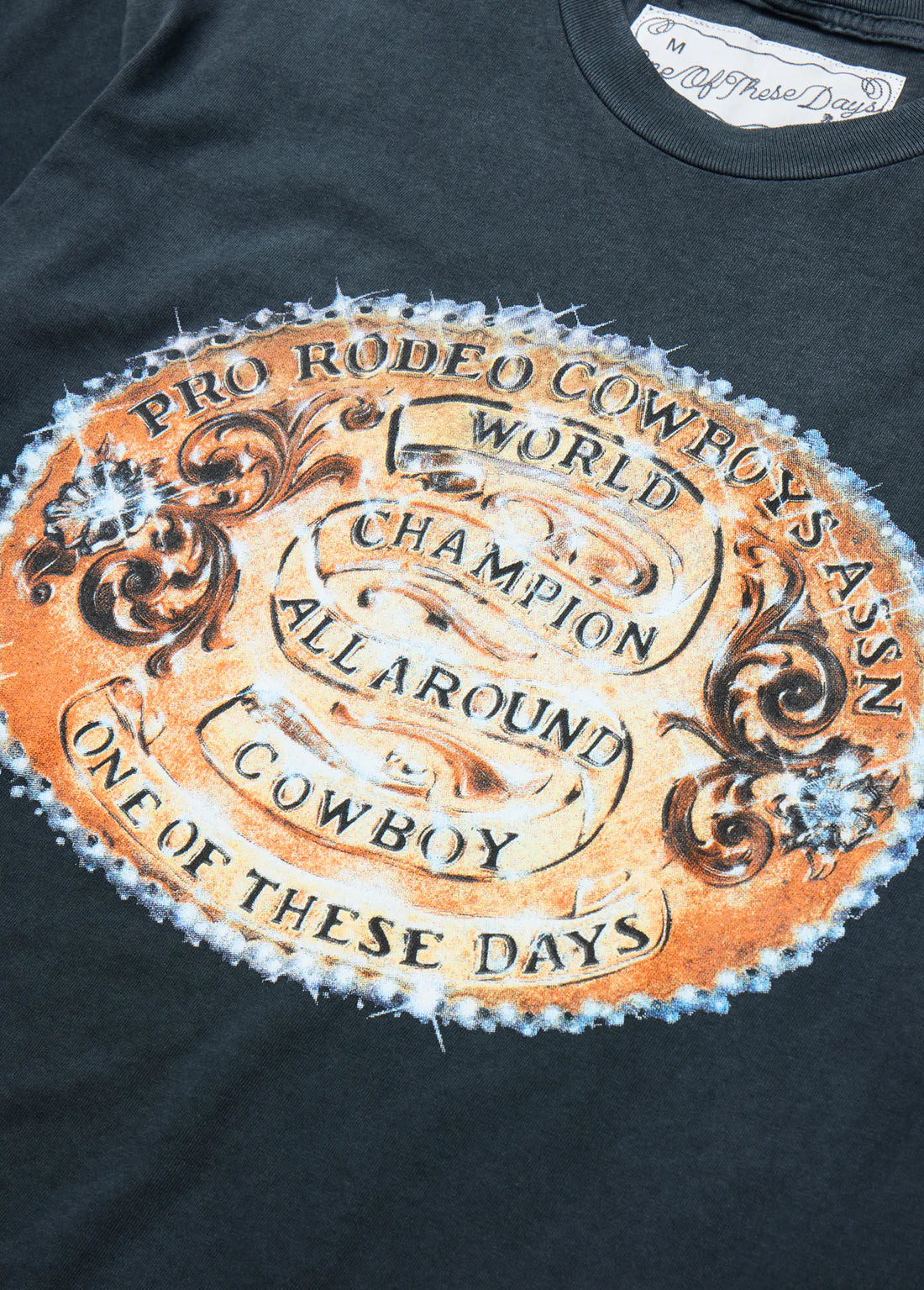 ONE OF THESE DAYS - TEE - WORLD CHAMPIONS - FADED BLACK