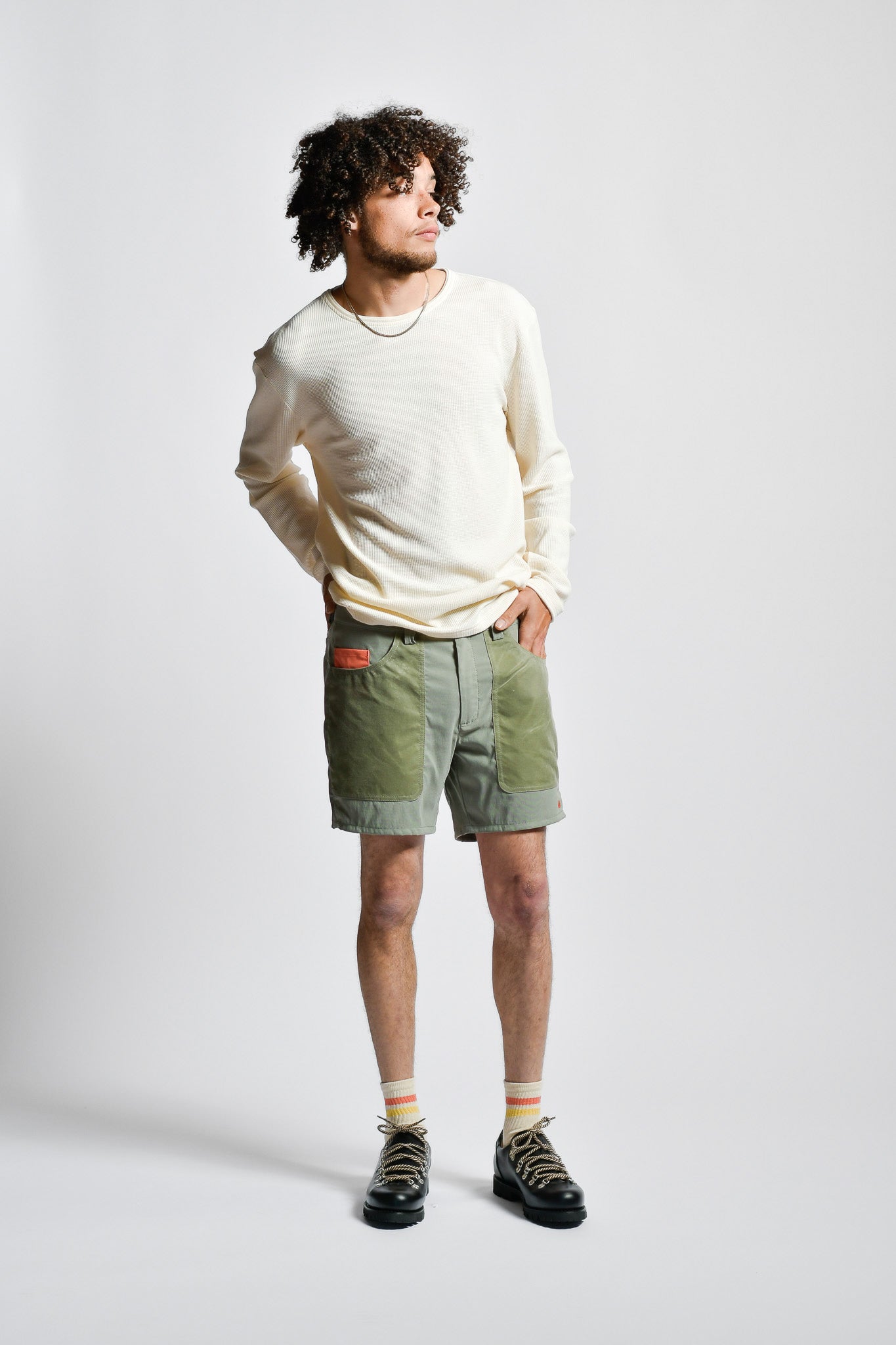 AMUNDSEN - FIELD SHORTS - 7 INCH - BLUE SURF/OLIVE ASH