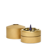 TALL CYLINDER INCENSE HOLDER - SATIN BRASS