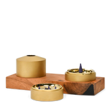 TALL CYLINDER INCENSE HOLDER - SATIN BRASS