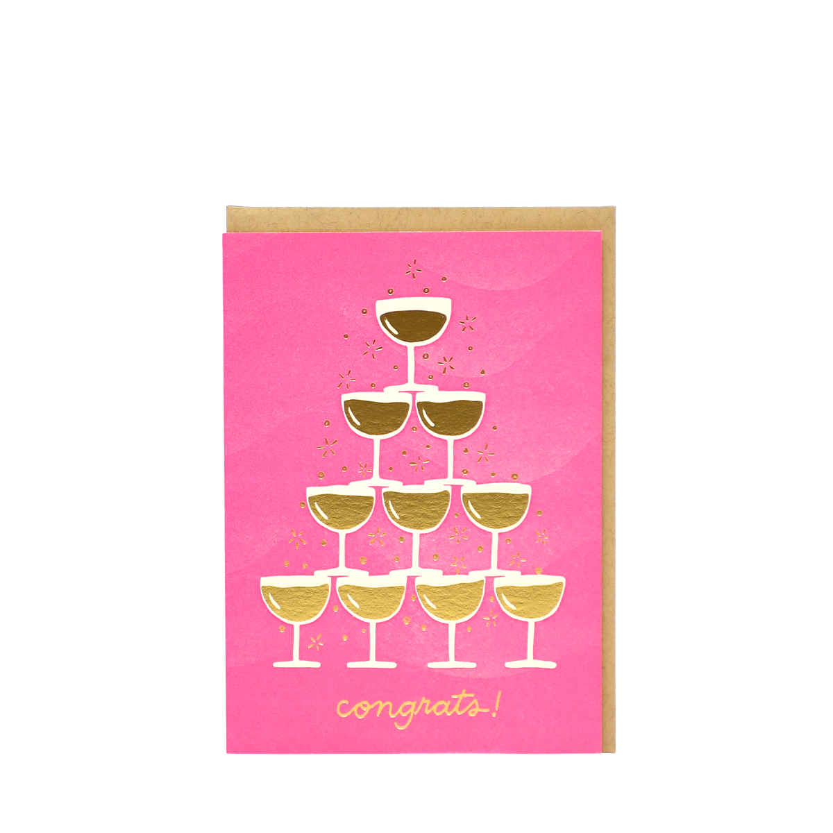 HALF PINT STUDIO - GREETING CARD - CONGRATS CHAMPAGNE