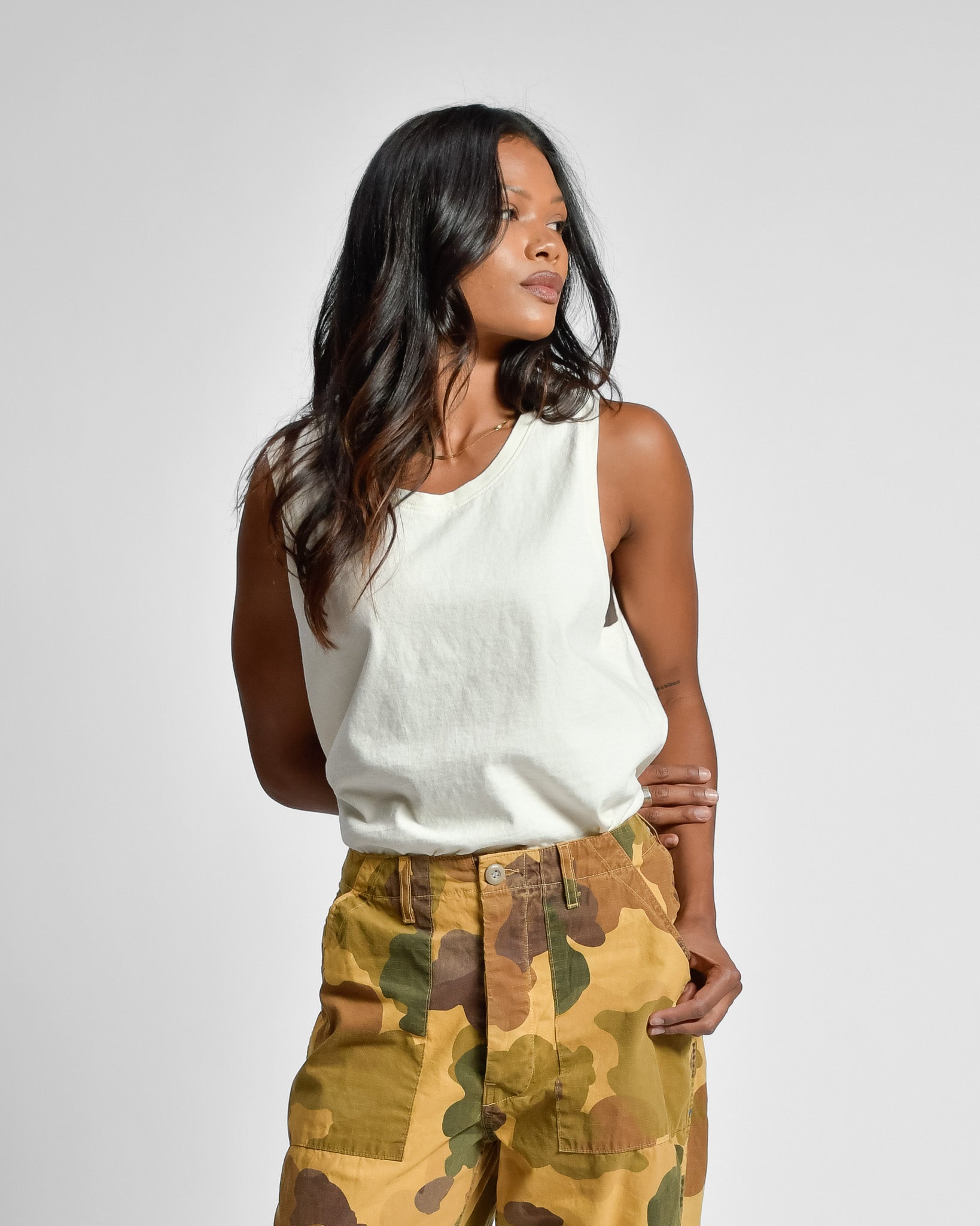 IMOGENE + WILLIE - BOX TANK - VINTAGE WHITE