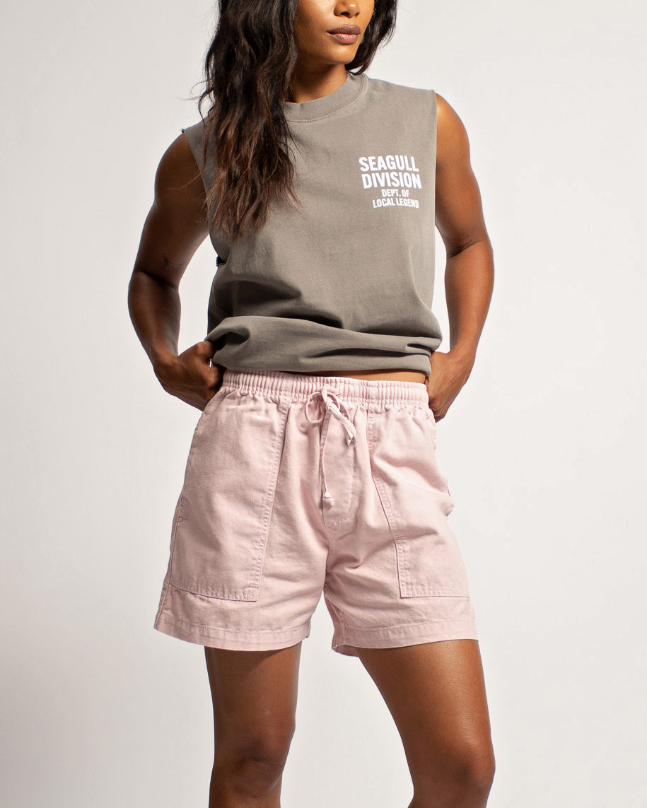 IMOGENE + WILLIE - CANVAS LOUNGE SHORT - PINK STONE