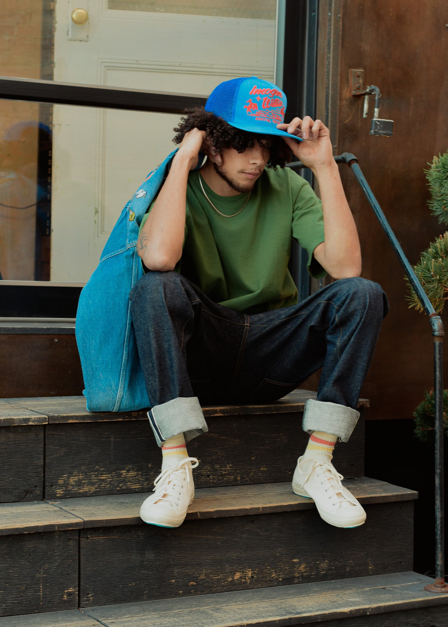 IMOGENE + WILLIE - TRUCKER HAT - BRONCO - BLUE