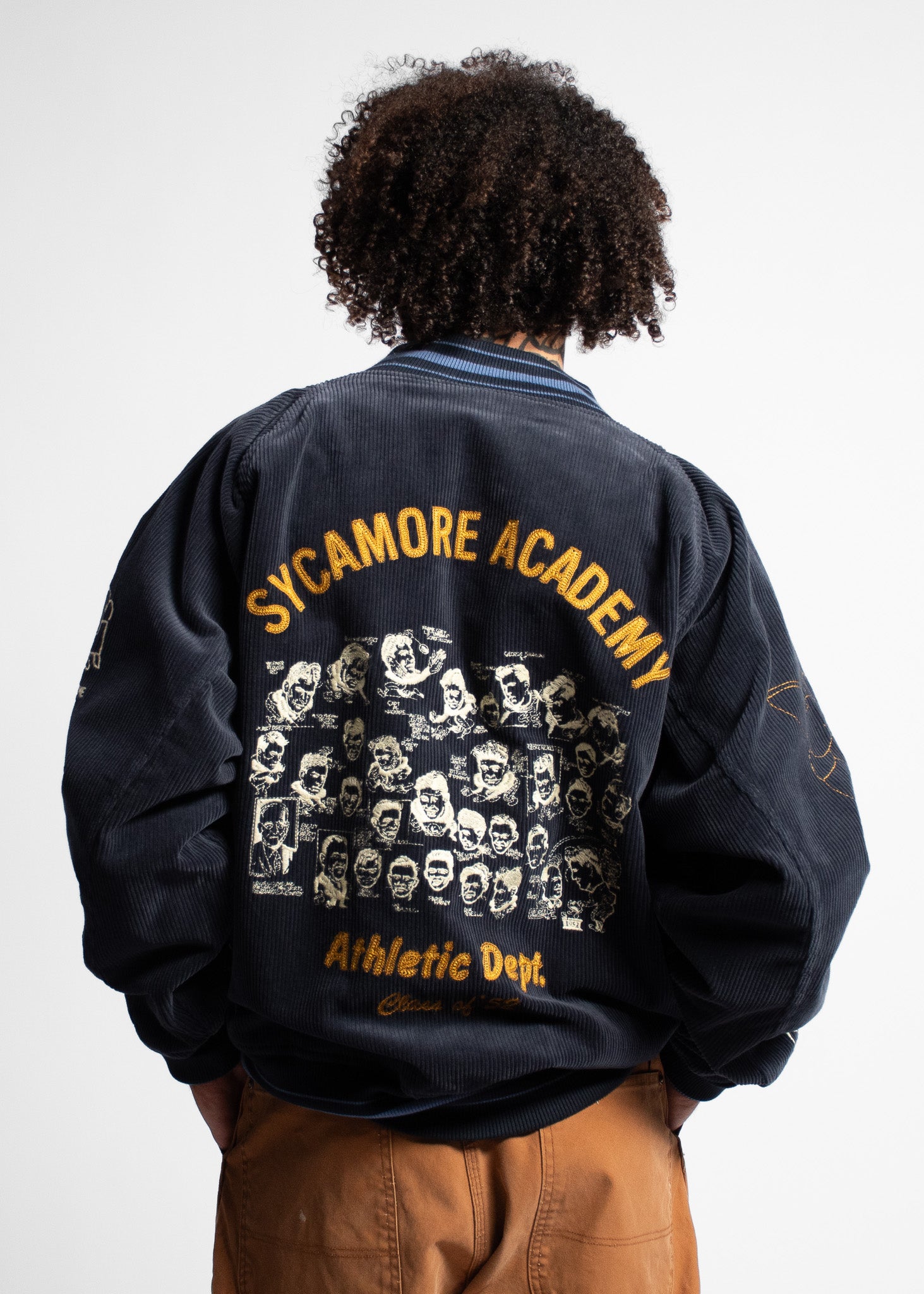 SAMUEL ZELIG - VARSITY JACKET - NAVY CORDUROY