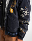 SAMUEL ZELIG - VARSITY JACKET - NAVY CORDUROY