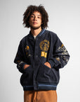 SAMUEL ZELIG - VARSITY JACKET - NAVY CORDUROY