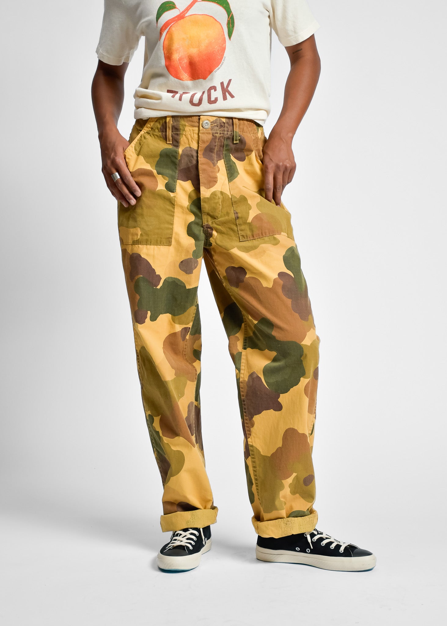 IMOGENE + WILLIE - OLIVER MILITARY TROUSER - PAINTED CAMO