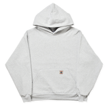 HEAVYWEIGHT LOGO CROSS NECK HOODIE - HEATHER GREY