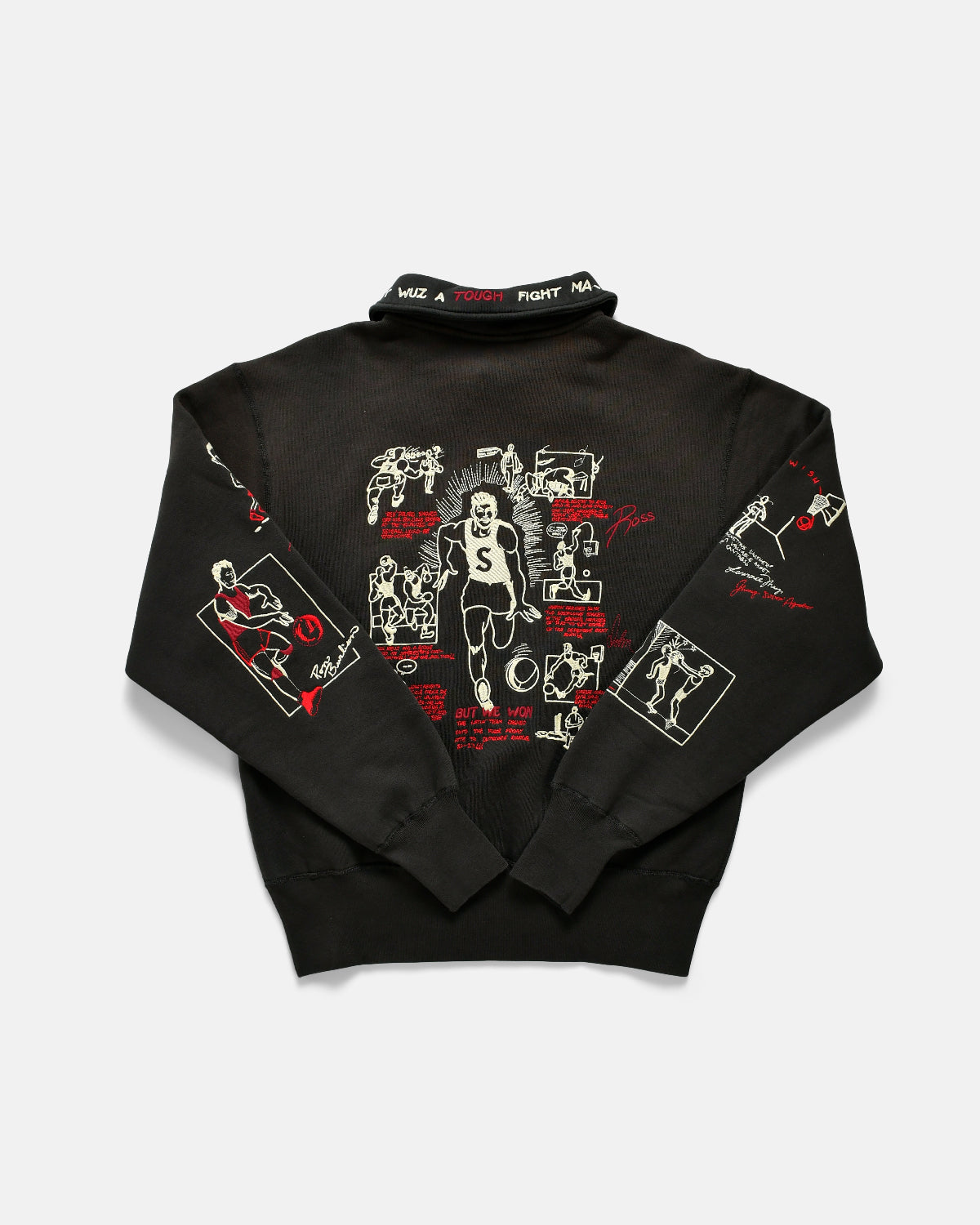 SAMUEL ZELIG - VARSITY 1/4 ZIP - FADED BLACK
