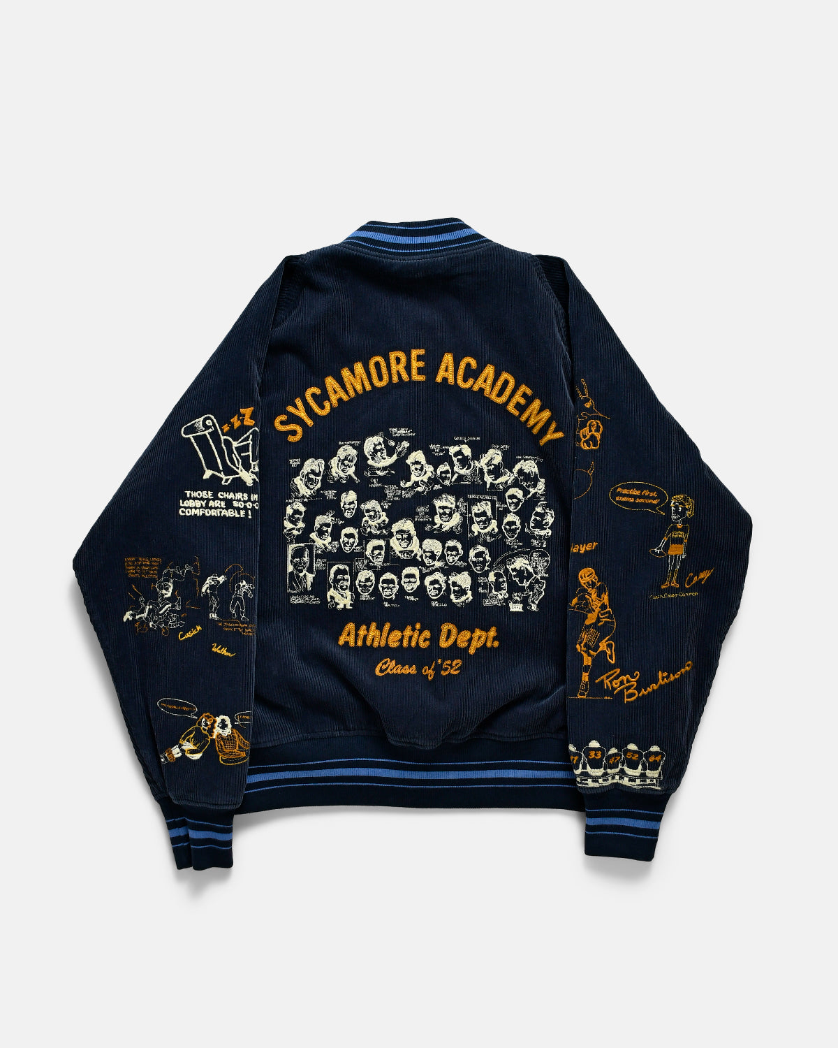 SAMUEL ZELIG - VARSITY JACKET - NAVY CORDUROY