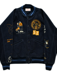 SAMUEL ZELIG - VARSITY JACKET - NAVY CORDUROY
