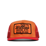 TRUCKER HAT - DENIM ETC - ORANGE