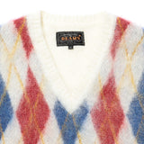 VEST - DOUBLE JACQUARD ARGYLE - OFF WHITE