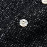 KNIT POLO WOOL SILK SHAGGY - BLACK