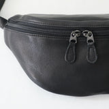 LEATHER FANNY PACK - BLACK