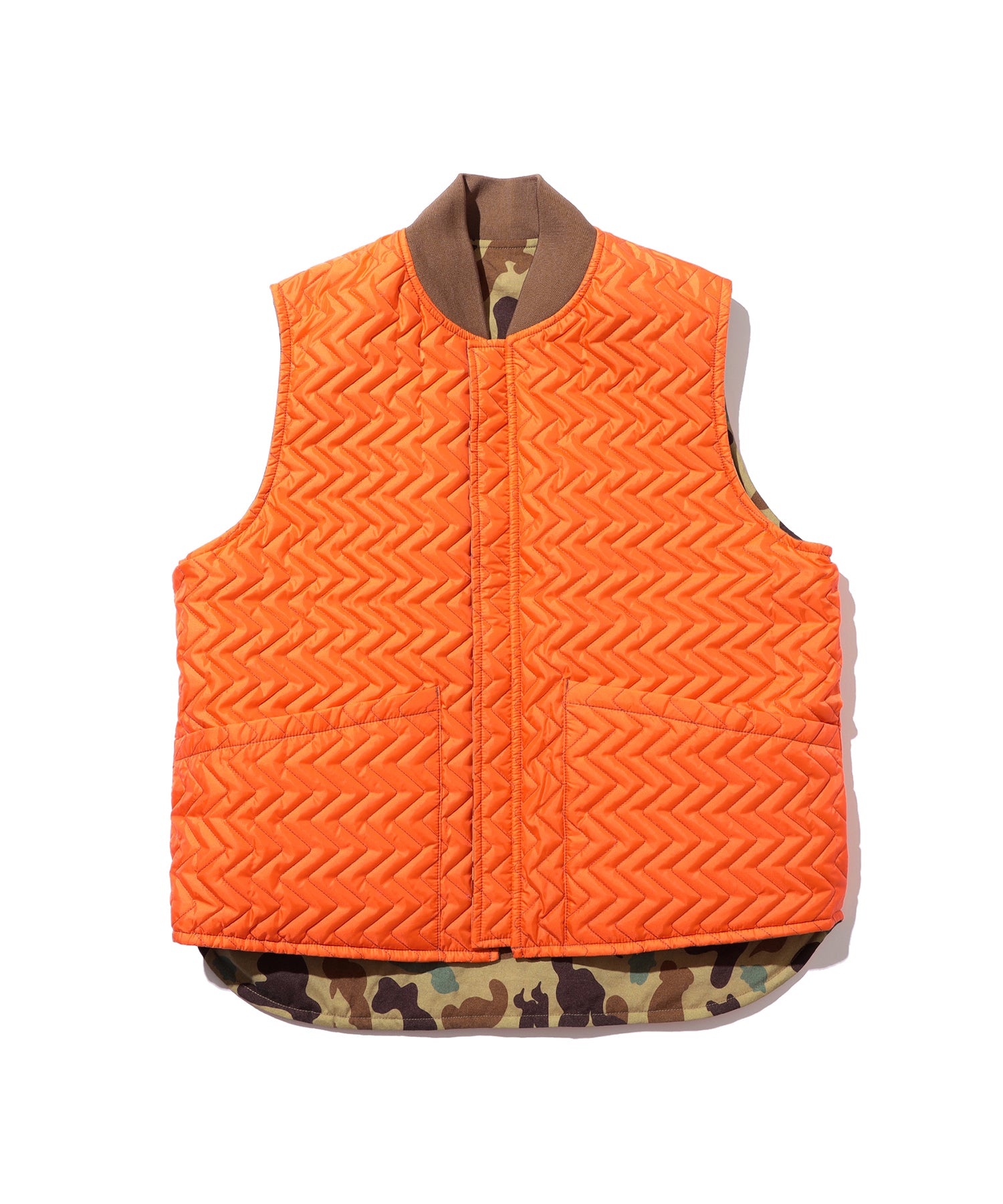 BEAMS+ - PUFF VEST REVERSIBLE ANIMAL PRINT - KHAKI