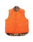 BEAMS+ - PUFF VEST REVERSIBLE ANIMAL PRINT - KHAKI