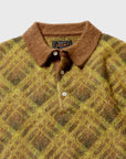 BEAMS+ - KNIT POLO PLAID - BROWN