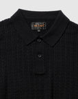 BEAMS+ - KNIT POLO CABLE - BLACK