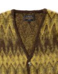 BEAMS+ - CARDIGAN DOUBLE JACQUARD CHEVRON - BROWN