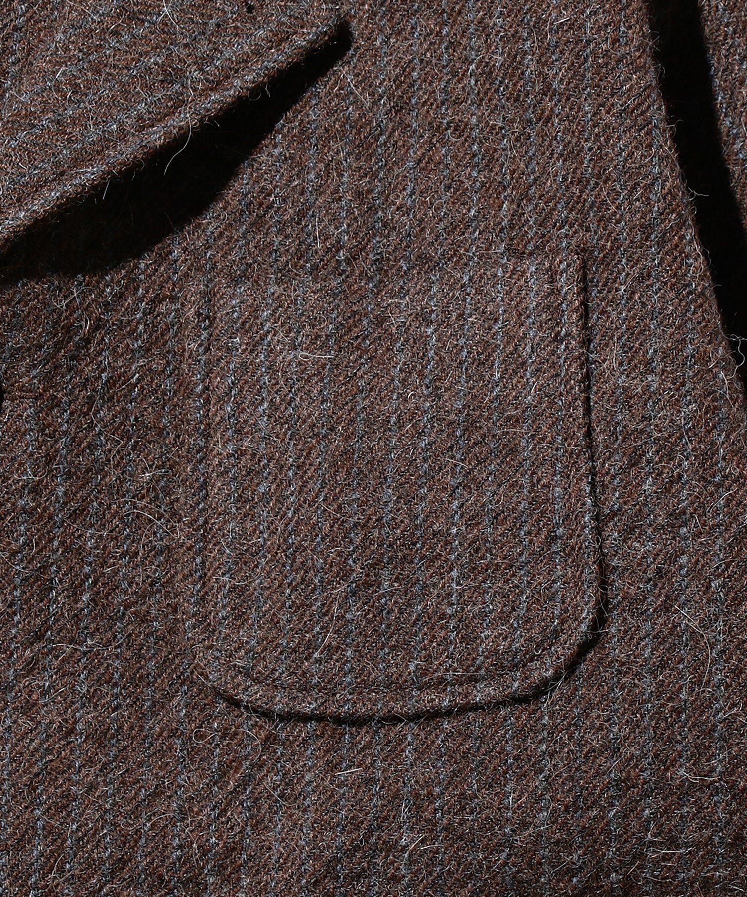 BEAMS+ - 4B CUFF ALPACA TWEED - BROWN STRIPE