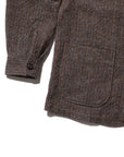 BEAMS+ - 4B CUFF ALPACA TWEED - BROWN STRIPE