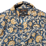 OPEN COLLAR BLOCK PRINT - BLUE