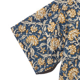OPEN COLLAR BLOCK PRINT - BLUE