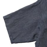 OPEN COLLAR INDIGO LINEN STRIPE - INDIGO