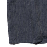 OPEN COLLAR INDIGO LINEN STRIPE - INDIGO