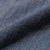 OPEN COLLAR INDIGO LINEN STRIPE - INDIGO