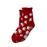 PILE ROOM SOCK - SHEEP - RED