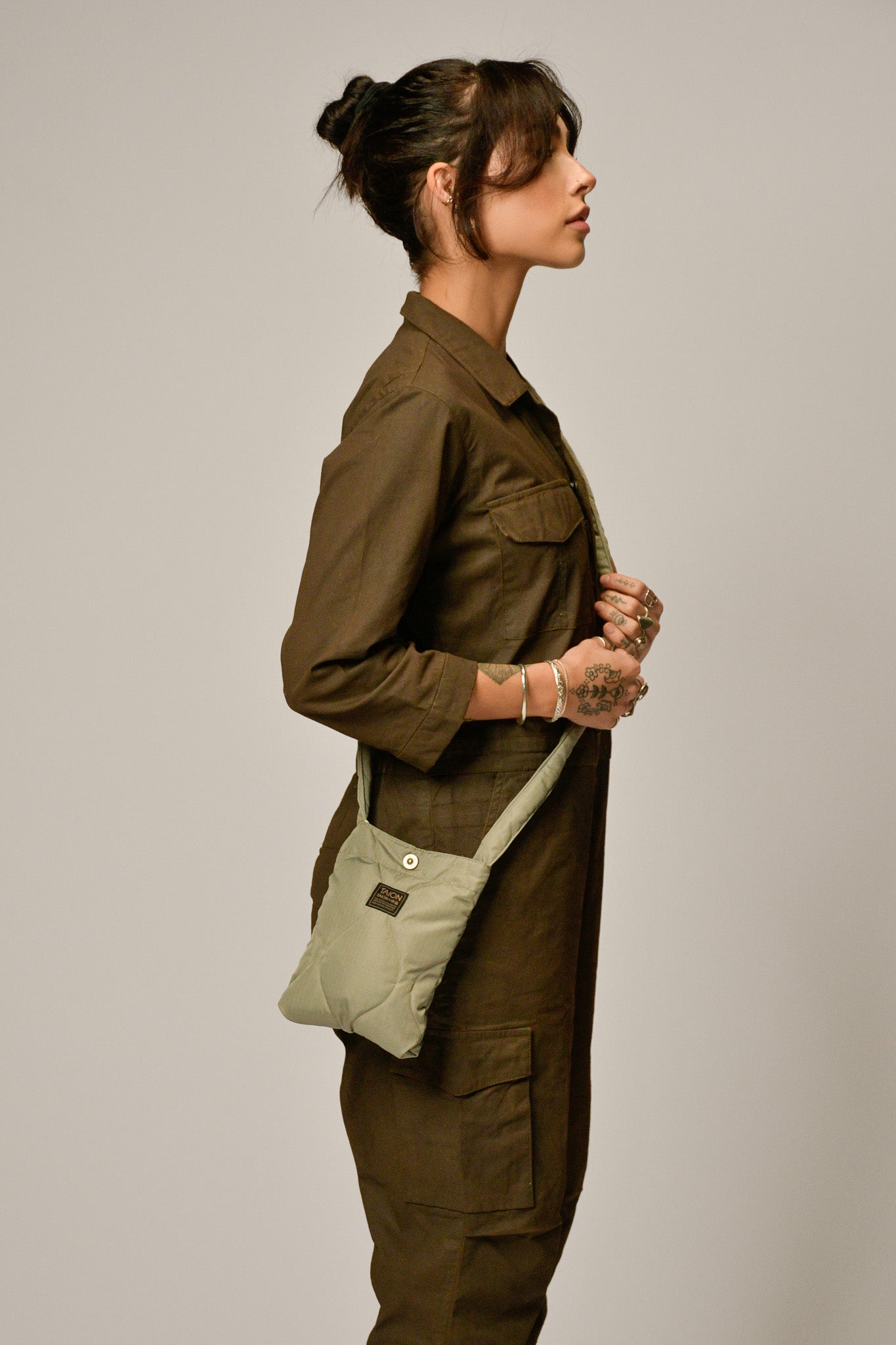TAION - MILITARY CROSS BODY TOTE - SMALL - SAGE