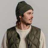 WOOL WATCH CAP - LODEN/DARK NAVY MIX
