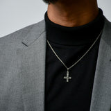 NECKLACE - UPSIDE DOWN CROSS 50CM - N-061