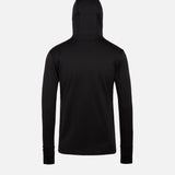 HOODED GRID FLEECE - BLACK