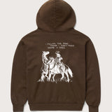 HOODIE - FOLLOW THE ROAD - DARK BROWN