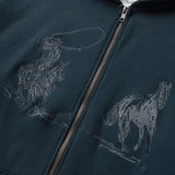 ZIP HOODIE - INTO THE DISTANCE - WASHED BLACK