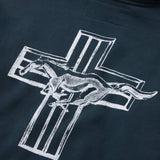 ZIP HOODIE - MUSTANG CROSS - WASHED BLACK