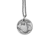NECKLACE - FLOWER ON COIN - N-642C