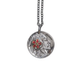 NECKLACE - FLOWER ON COIN - N-642C