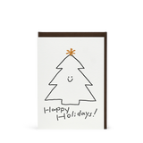 HOLIDAY WHITE TREE GREETING CARD