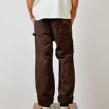 DOUBLE KNEE WORK PANTS - WASHED BROWN