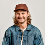WOOL BASEBALL HAT - BRICK HERRINGBONE